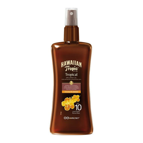 Hawaiian Tropic - Spray Huile Sèche Solaire Bronzage Parfait Noix De Coco Et Papaye - Spf 10 - Cosmetique homme