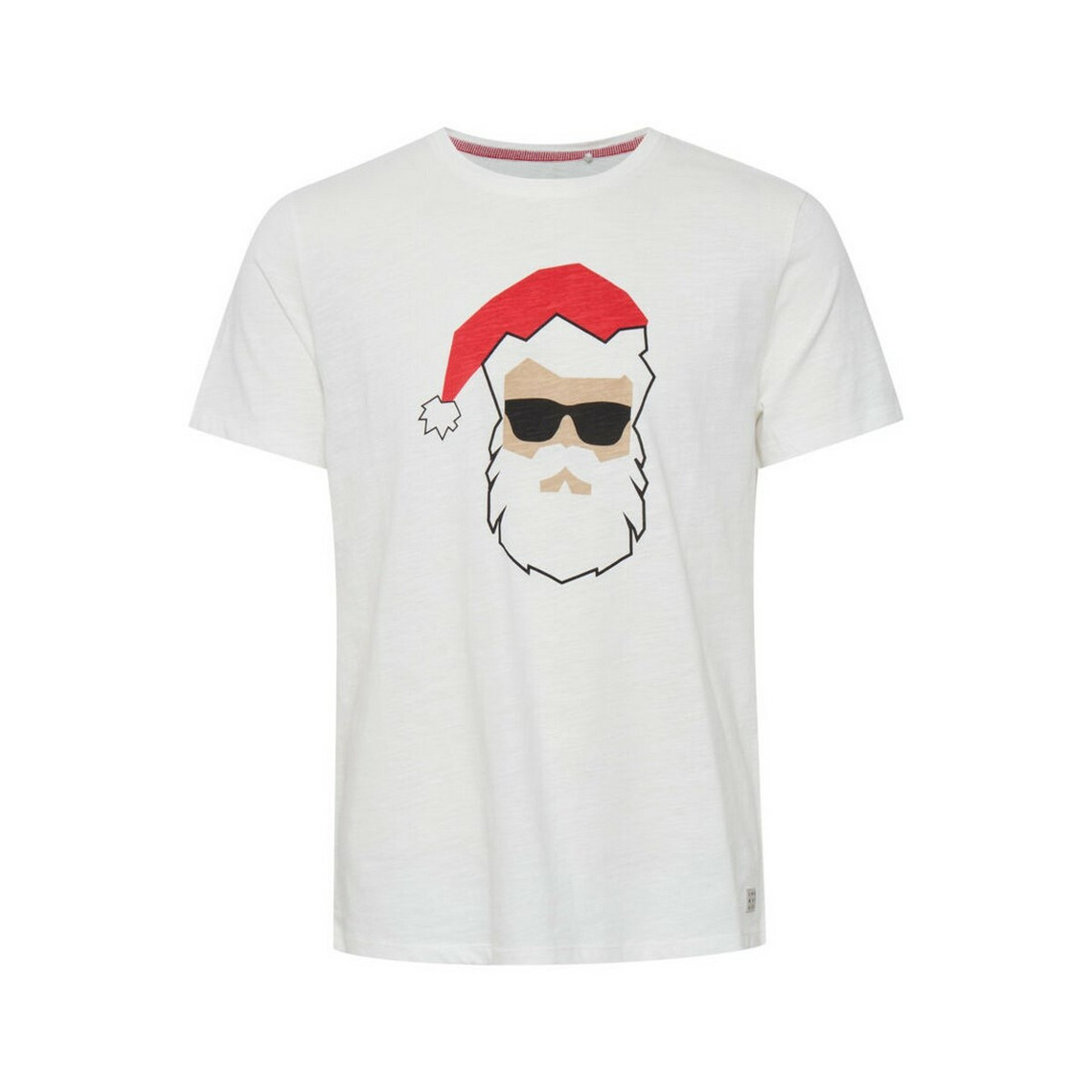 Tee-shirt homme blanc en coton imprimé Père Noel