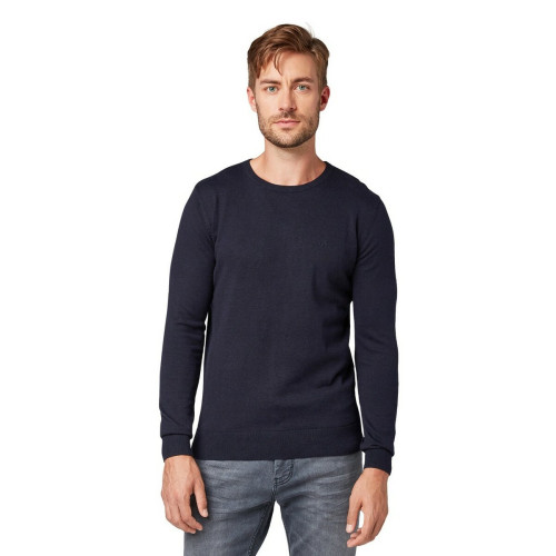 Tom Tailor - Pull bleu marine - Pull gilet sweatshirt homme