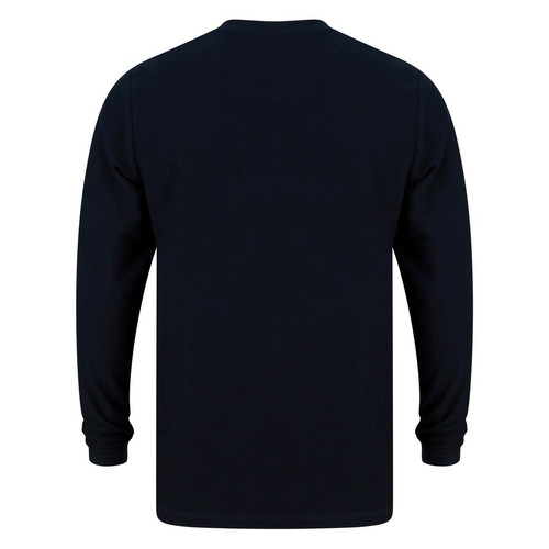 Tee-shirt manches longues homme - Bleu marine en coton