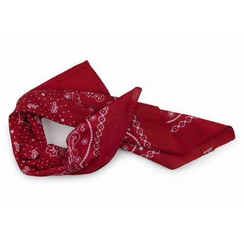 Bandana rouge en coton imprimé arabesque Paisley