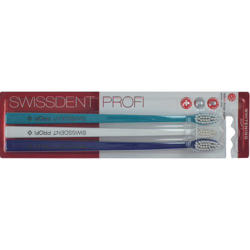 Swissdent - Coffret de brosses à dent blancheur - blanc, turquoie, bleu - Swissdent