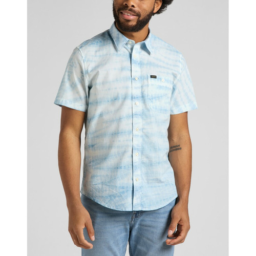 Lee - Chemise à Manches Courtes Homme SS LEESURE - Tie and Dye Bleu - Promotions Mode HOMME