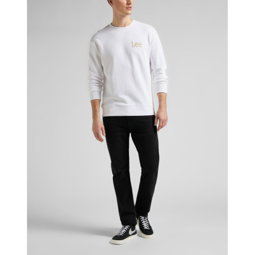 Sweatshirt Homme WOBBLY LEE - Uni Blanc en coton