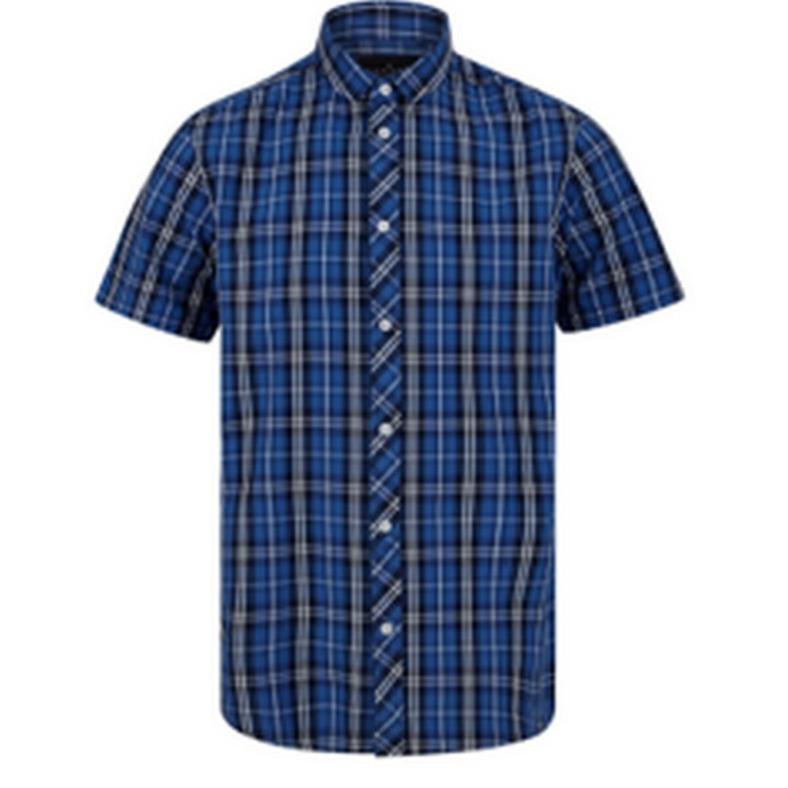 chemise à carreaux en boton bleu pour homme