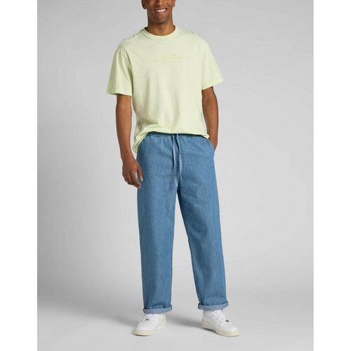 Pantalon Homme en Coton Bleu Délavé