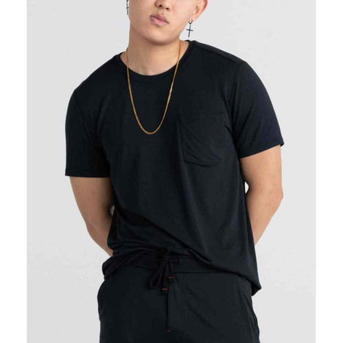 T-shirt col rond à manches courtes Sleepwalker - Noir en coton modal