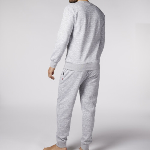 Pyjama Long homme en Coton - Gris Chiné