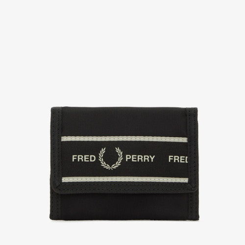 Fred Perry - Portefeuille velcro avec bande graphique - Portefeuille homme noir