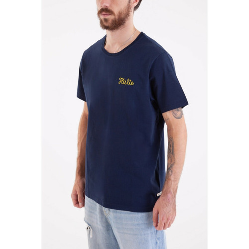 Tee-shirt CORPO SCRIPT bleu marine en coton