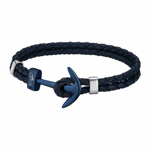 Bracelet Lotus Style LS1832-2-A - Bracelet Urban Man Double Tressés Bleu Ancre Bleu Homme