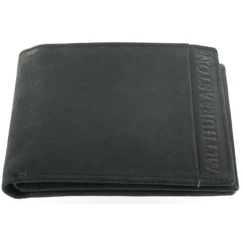 Arthur & Aston - PORTEFEUILLE 3 VOLETS CHIC - Cuir de Vachette Noir - Porte cartes portefeuille homme