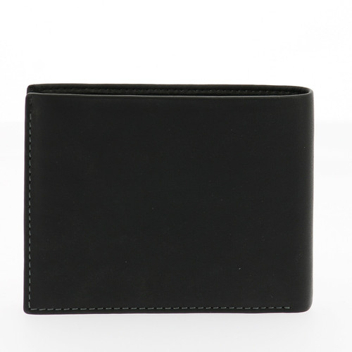 Portefeuille avec compartiments cartes Noir en cuir