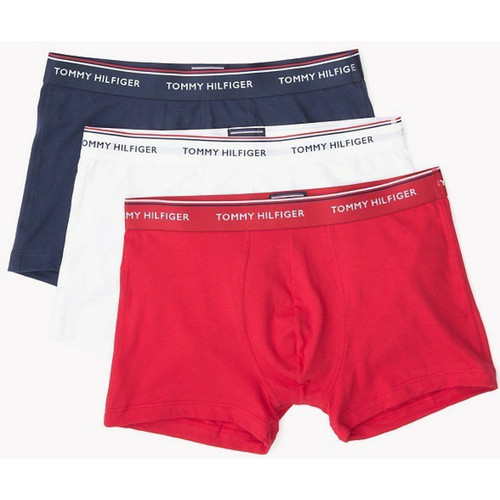 Tommy Hilfiger Underwear - LOT DE 3 BOXERS COTON - Siglé Tommy Hilfiger Bleu / blanc / rouge - Boxer blanc homme