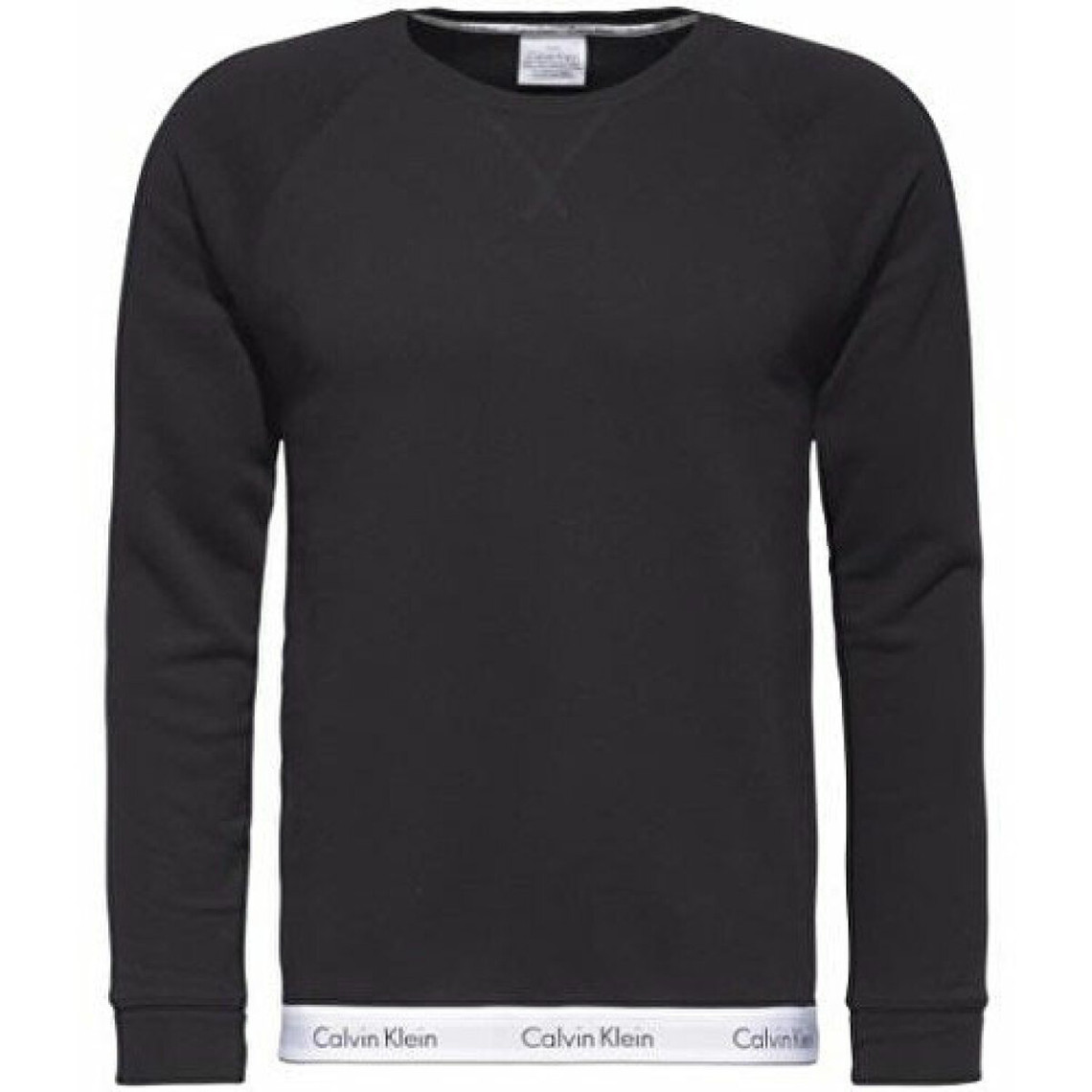 Sweatshirt Pyjama Coton Manches Longues - Col Rond Noir gris en tissu