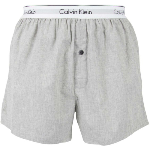 Calvin Klein Underwear - Caleçon en Coton Tissé - Ceinture Siglée Gris - Calvin klein underwear homme