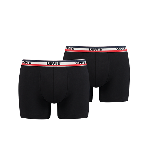 Levi's Underwear - LEVIS MEN SPRTSWR LOGO BOXER BRIEF 2P Noir - Shorty boxer homme