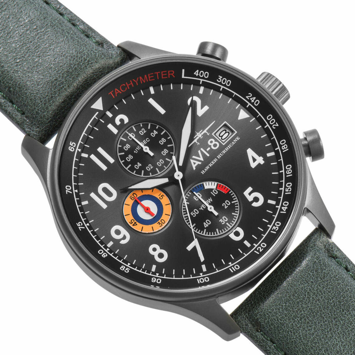 Montre Chronographe Homme Avi-8 AV-4011-0D - Bracelet Cuir Vert