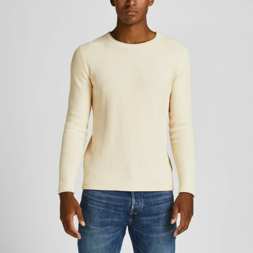 Pull en maille Col rond Manches longues Blanc Bruce Jack & Jones