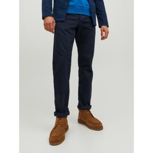 Jack & Jones - Pantalon chino Loose Fit Bleu Marine en coton Earl - Vetements homme