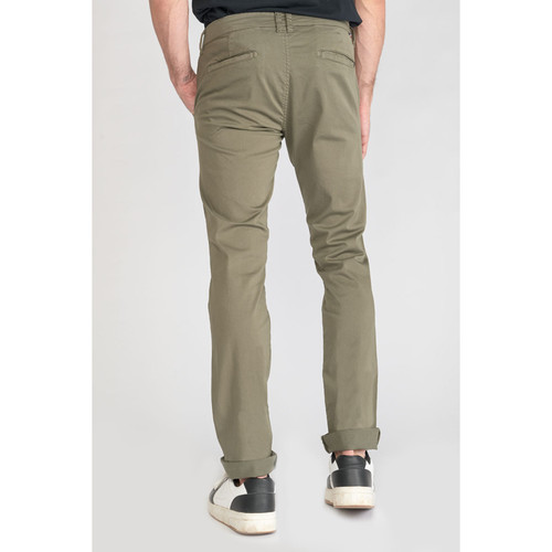 Pantalon chino slim Jas kaki vert en coton