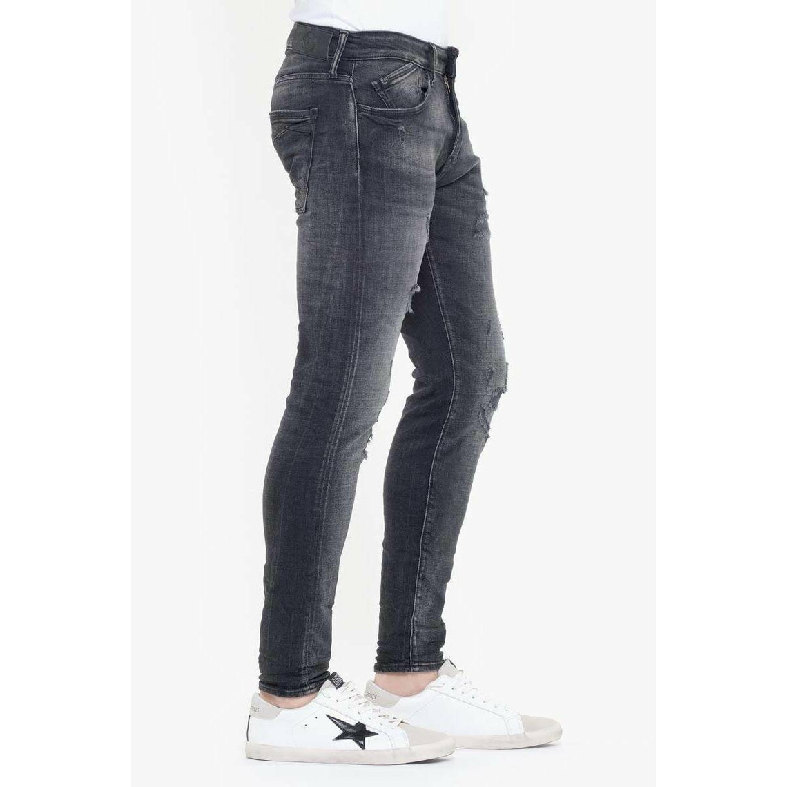 Jeans skinny POWER, 7/8ème noir en coton