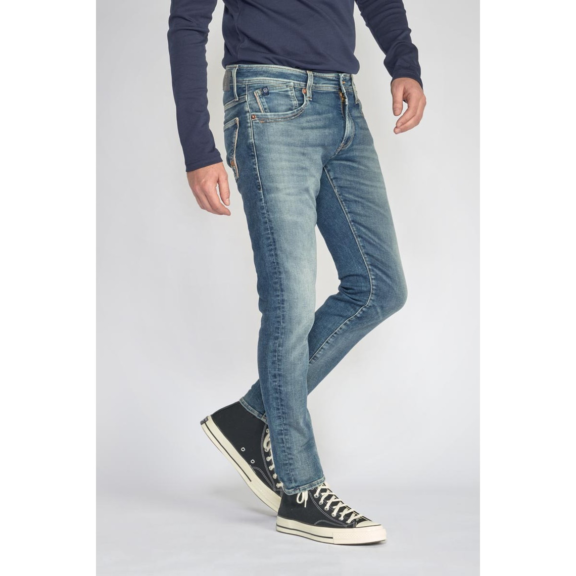 Jeans ajusté BLUE JOGG 700/11, longueur 34 bleu en coton Neal
