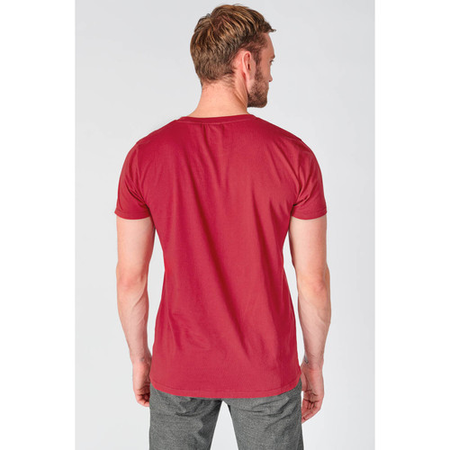 T-shirt Brown bordeaux rouge en coton