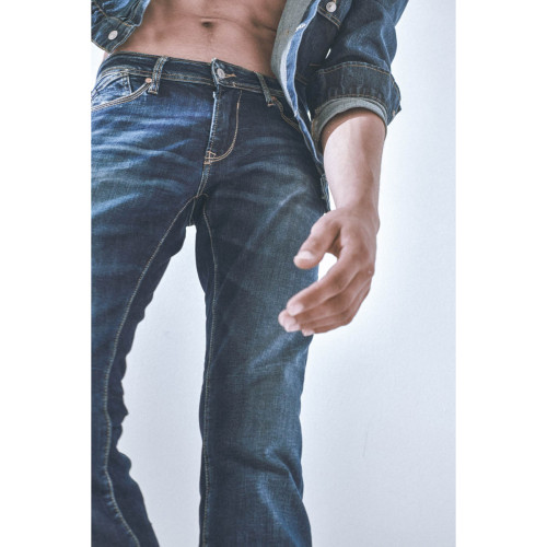 Le Temps des Cerises - Jeans regular, droit 800/12, longueur 34 bleu en coton Oscar - Vetements homme