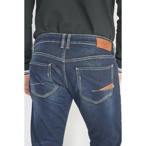Jeans regular, droit 800/12, longueur 34 bleu en coton Oscar Le Temps des Cerises