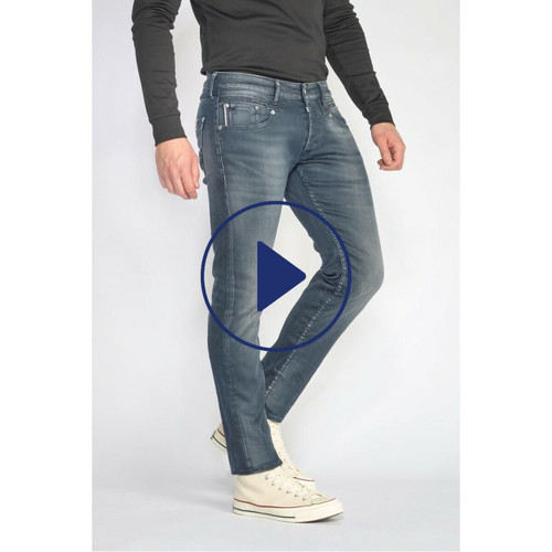 Jeans ajusté stretch 700/11, longueur 33 bleu en coton Karl Le Temps des Cerises