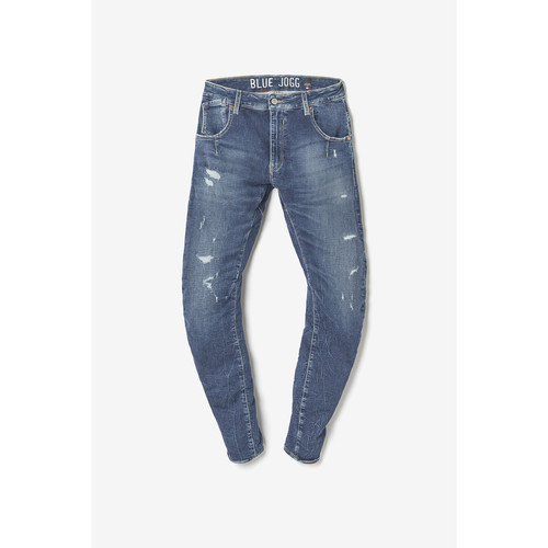 Jeans 900/3 Jogg tapered arqué  destroy bleu N°2 en coton