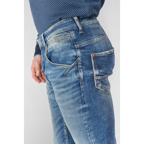 Jeans Rocken 900/3  tapered arqué  destroy bleu N°3 en coton