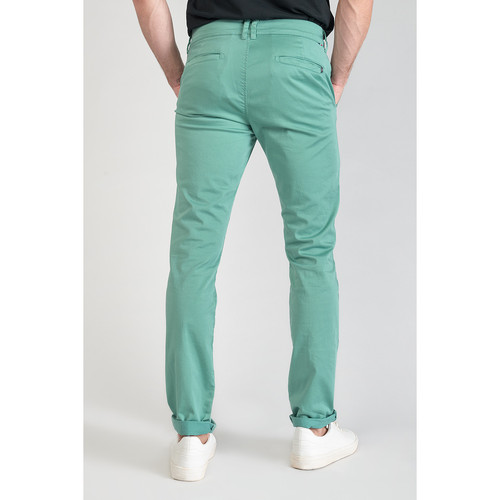 Pantalon chino slim Jas vert d'eau en coton