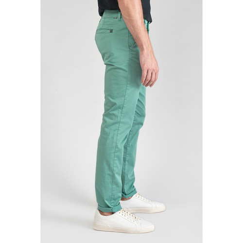 Pantalon chino slim Jas vert d'eau en coton