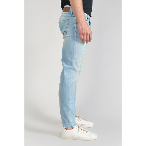 Jeans ajusté stretch 700/11, longueur 34 bleu en coton Omar