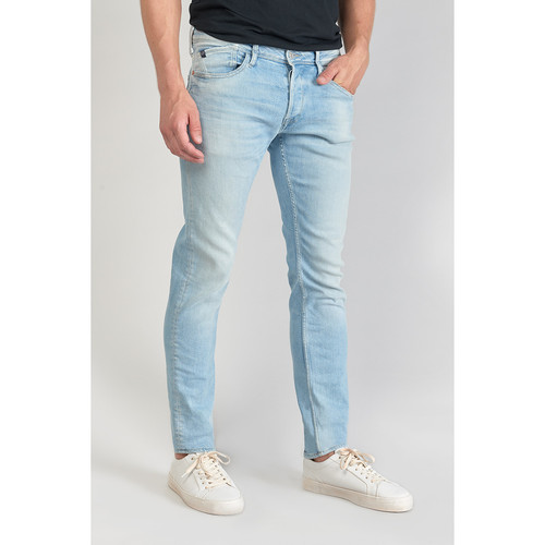 Jeans ajusté stretch 700/11, longueur 34 bleu en coton Omar