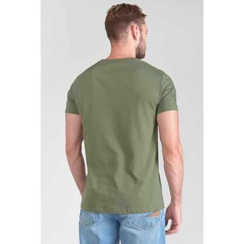 T-shirt Veigar kaki imprimé vert en coton