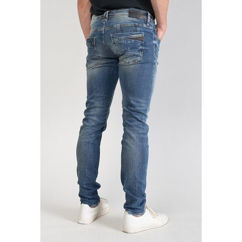 Jeans ajusté stretch 700/11, longueur 34 bleu en coton Thad