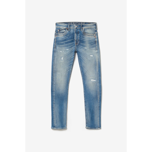 Jeans tapered 916, 7/8ème bleu en coton Todd