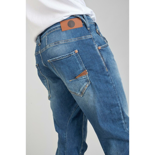 Jeans tapered 903, longueur 34 bleu en coton Troy Le Temps des Cerises