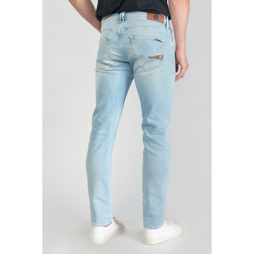 Jeans ajusté stretch 700/11, longueur 34 bleu en coton Noe