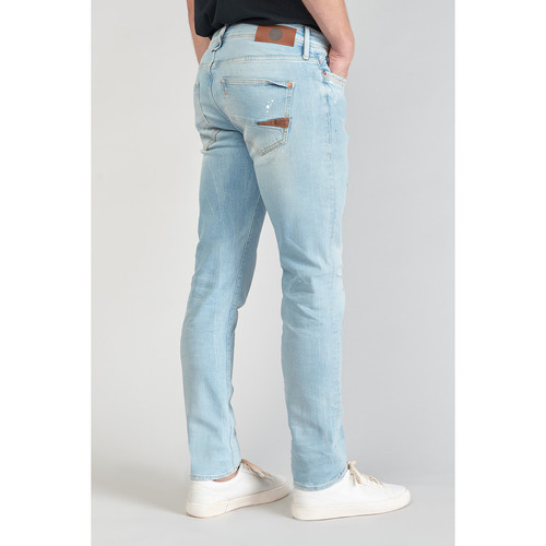 Jeans ajusté stretch 700/11, longueur 34 bleu en coton Noe Le Temps des Cerises