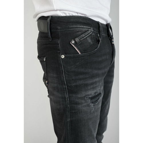 Jeans ajusté stretch 700/11, longueur 34 noir en coton Jose Le Temps des Cerises
