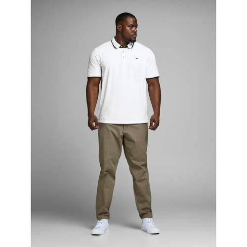 Jack & Jones - Polo Standard Fit Polo Manches courtes Blanc en coton Toby - T shirt polo homme