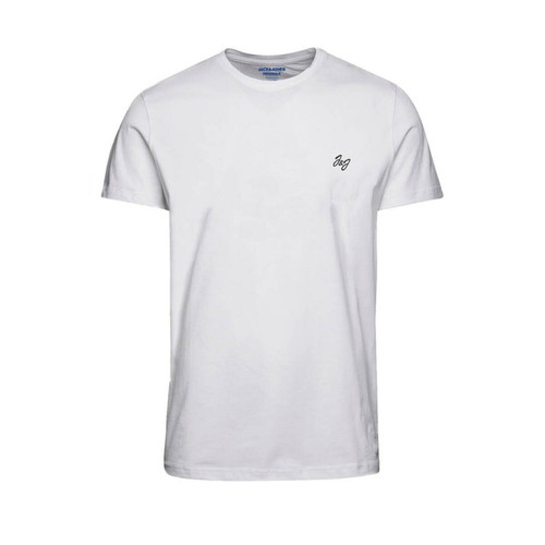 Jack & Jones - T-shirt Regular Fit Col rond Manches courtes Blanc en coton Zane - T shirt polo homme