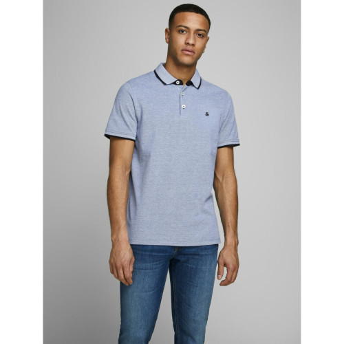Jack & Jones - Polo Slim Fit Polo Manches courtes Bleu Marine en coton Thad - Tee shirt homme coton