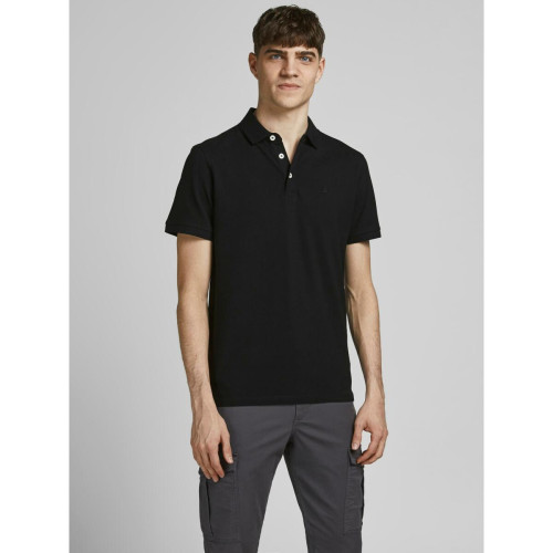 Jack & Jones - Polo Slim Fit Polo Manches courtes Noir en coton Myles - Tee shirt homme coton
