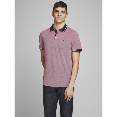 Jack & Jones - Polo Slim Fit Polo Manches courtes Rouge en coton Jude - T shirt polo homme