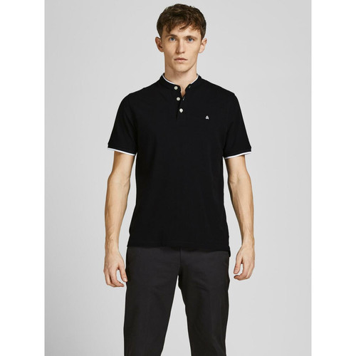 Jack & Jones - Polo Slim Fit Polo Manches courtes Noir en coton Max - Tee shirt homme coton